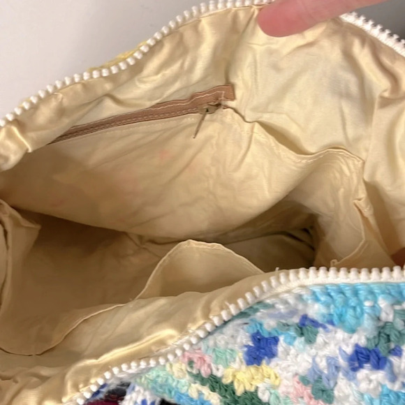 Multicolored Crochet 100% Cotton Crossbody Bag - Picture 6 of 9